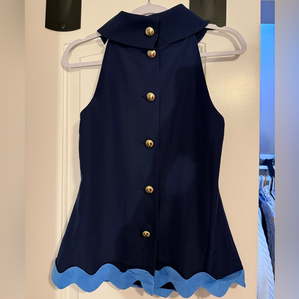 Jack Rogers Navy Blue Garment with Gold Accents